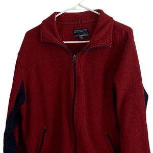 American Eagle Outfitters Mens Fleece Jacket XL Red Blue Polyester Full …